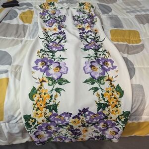 White Flower Print Dress